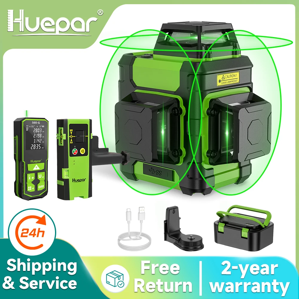 Stud Finder With Laser Level - Huepar HM03CG Laser Level Green Beam