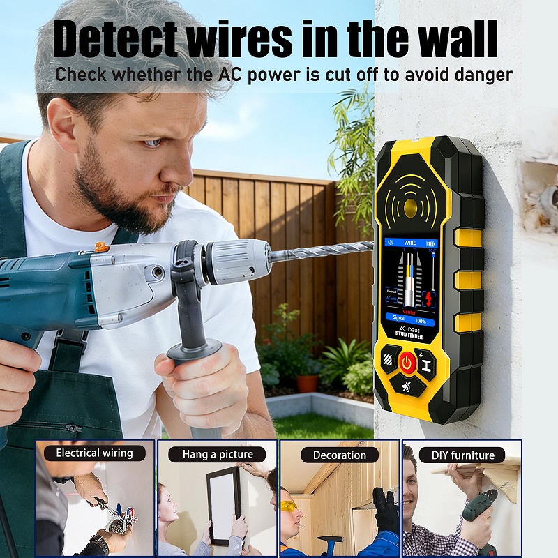 Stud Finder Center Finder Edge - ZC-D201 Stud Finder Wandscanner 4-in-1 Wanddetektor,