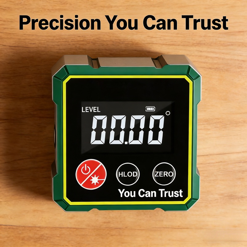 Stud Finder With Laser Level - Laser-Digital-Winkelmesser, magnetischer Neigungsmesser, 4-seitiger starker Magnet,