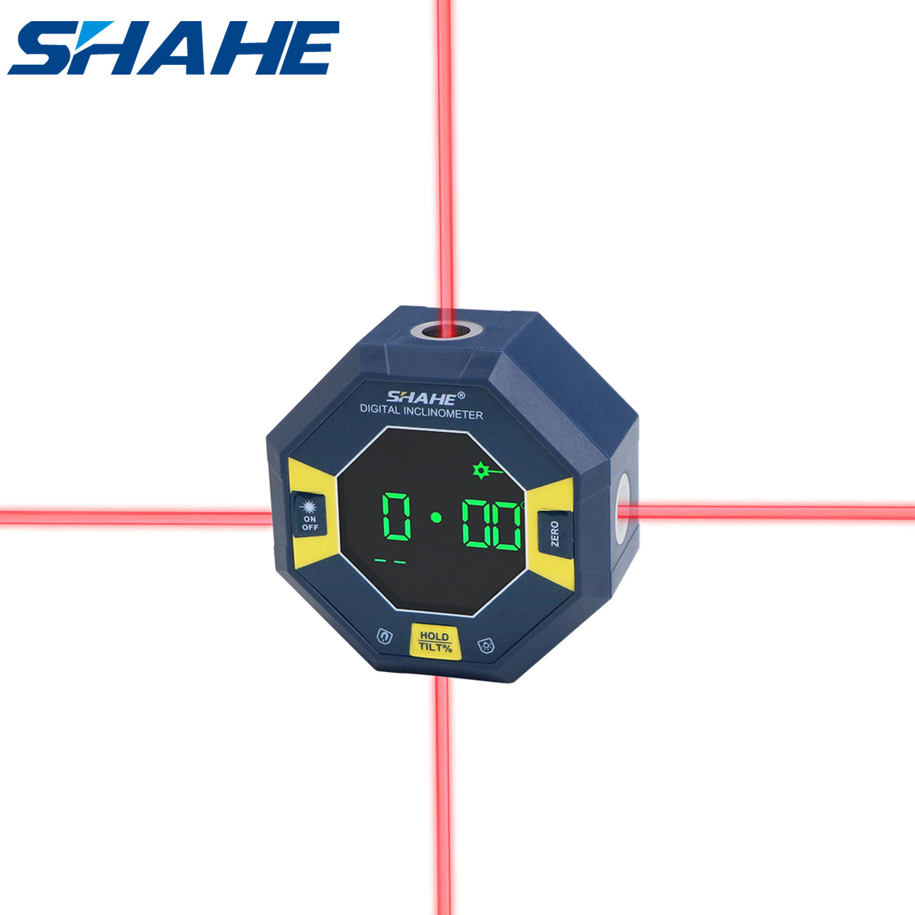 Stud Finder With Laser Level - SHAHE 4-Seitiger Laser-Oktagon Digitaler Winkelmesser 9-Seitiger