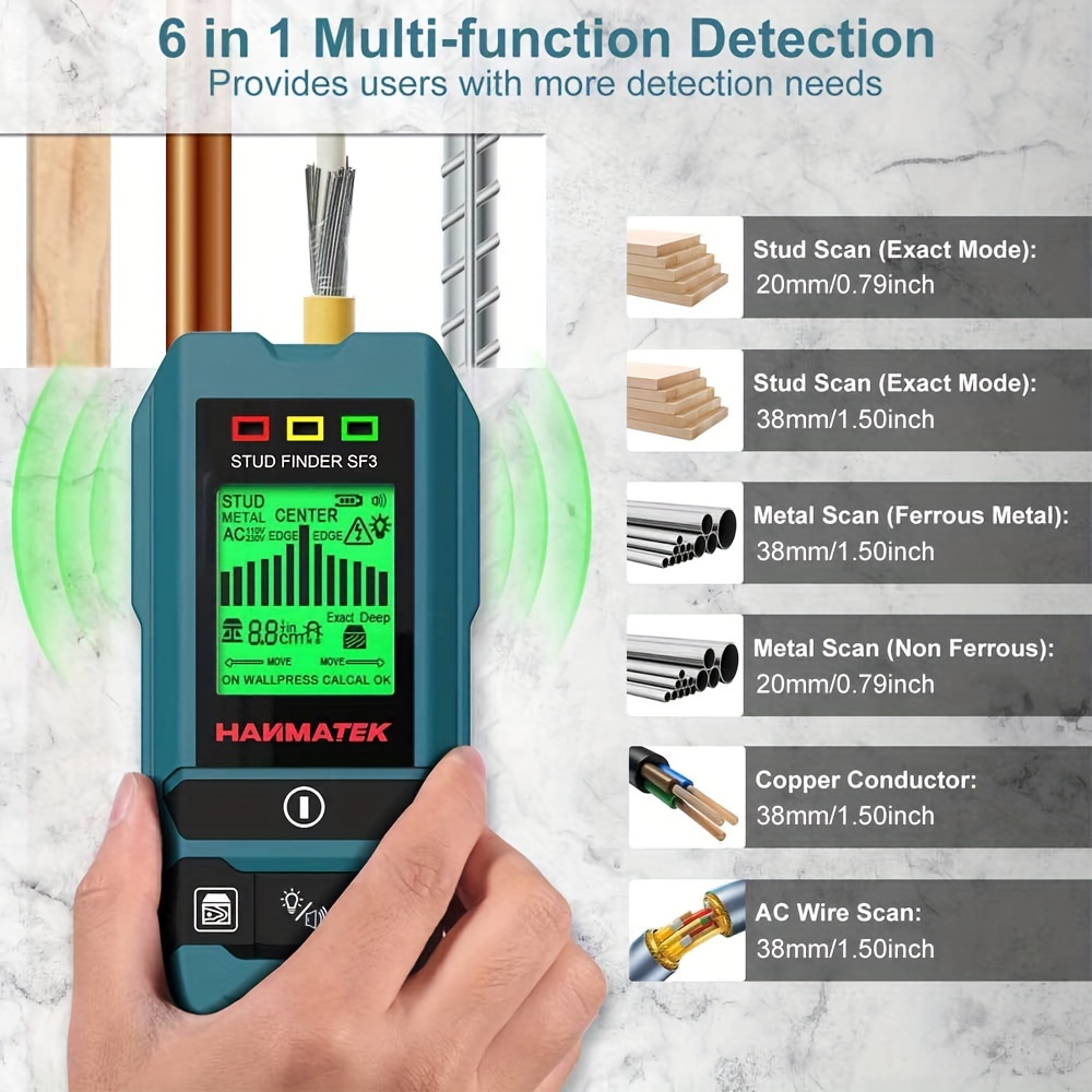 Stud Finder Center Finder Edge - HANMATEK SF3 Stud Finder Wandscanner-Detektor für