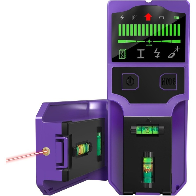 Stud Finder With Laser Level - Bolzensucher, Wandscanner, Bolzendetektor, Mittelsucher für Holz,