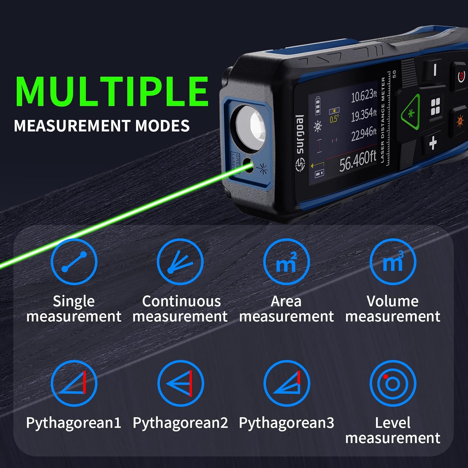 100 m grüne Laser-Entfernungsm – Stud Finder With Laser Level Bewertung und Preis