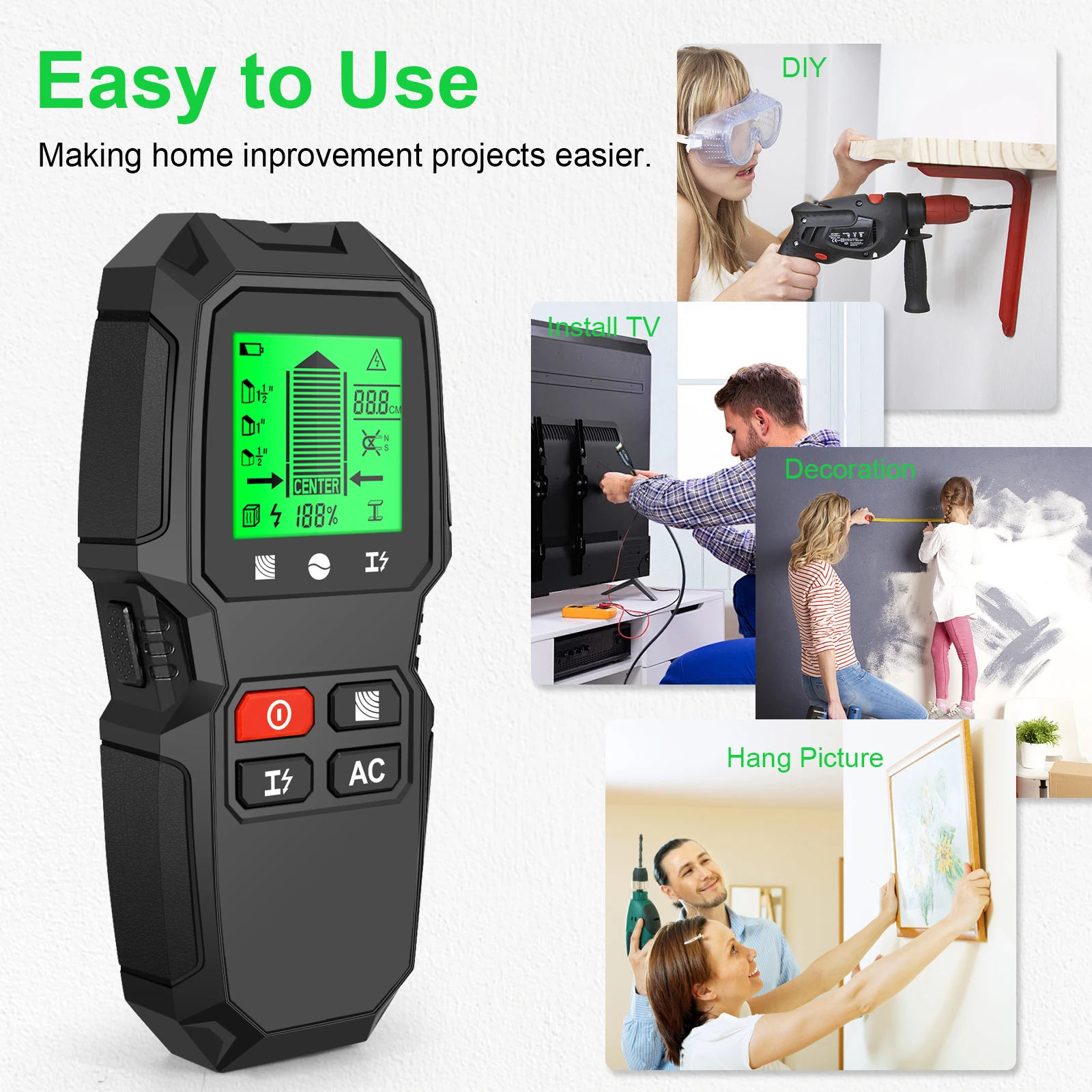 HW-QB6 5-in-1 LCD Elektronisch – Stud Finder Center Finder Edge Bewertung und Preis