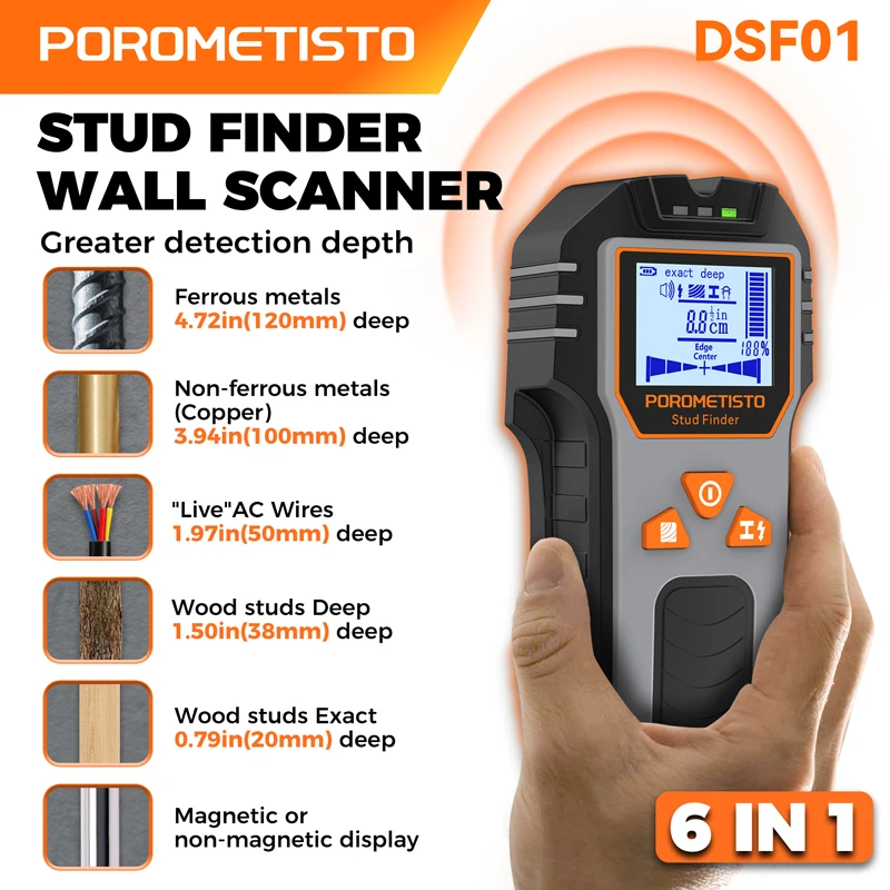 POROMETISTO-DSF01 6-in-1-Wandd – Wall Scanner Rebar Detector Bewertung und Preis